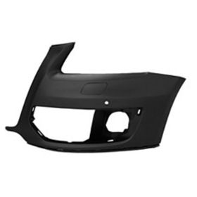 2009-2012 Audi Q5 Bumper Front Driver Side W/Sensor Hole Primed-Black W/O S-Line Pkg - OEM# 8R0807107CGRU - AU1016101-3