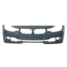 2012-2015 BMW 3 Series Sedan (1999-) Bumper Front W/Sensor/Cam/Park Distance Control W/O Wash Hole W/Moulding Hole Primed - OEM# 51117293089 - BM1000272-3