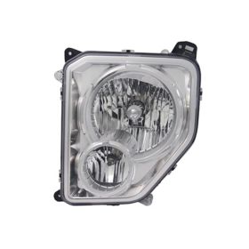 2008-2012 Jeep Liberty Head Lamp Driver Side Chrome Bezel W/Fog Lamp Round Bulb Shield HQ - OEM# 55157339AE-PFM - CH2502233-3