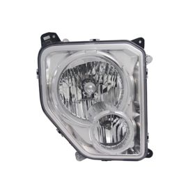 2008-2012 Jeep Liberty Head Lamp Passenger Side Chrome Bezel W/Fog Lamp Round Bulb Shield HQ - OEM# 55157338AE-PFM - CH2503233-3
