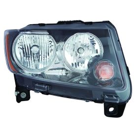 2013-2017 Jeep Compass Mk Head Lamp Passenger Side Halogen Black Bezel HQ - OEM# 68171214AB - CH2503246-3