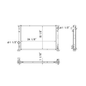 2009-2021 Chrysler 300 Radiator- Heavy Duty- (1 1/2" & 1  1/2" Hose Diameter) - CH3010355-2