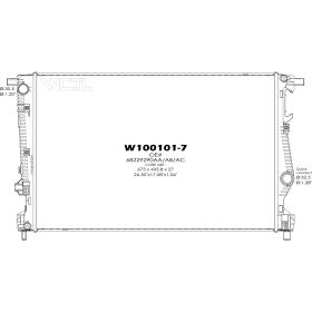 2014-2018 Jeep Cherokee Radiator- 2.4L (Fits W/ Dual Fan / 3.2L V6) - CH3010364-2