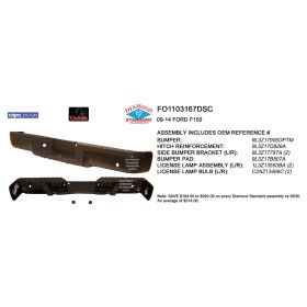 Ford Pickup Lightduty 2009-2014 Rear Step Bumper Assembly - FO1103167C