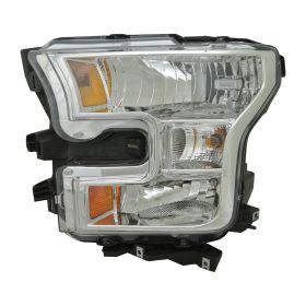 2015-2017 Ford Pickup- F150 Headlamp Assembly, Lh (Driver Side)- Halogen- Chrome Bezel- Capa Certified - FO2502335-2
