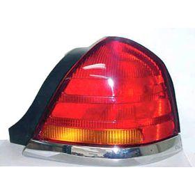 1998-2004 Ford Crown Victoria Tail Lamp Passenger Side (Chrome Moulding 4 Bulb-Red-Amber) HQ - FO2801150-3