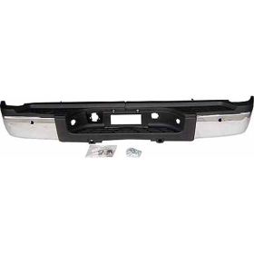 2007-2010 Chevrolet Silverado 2500 / 3500 Rear Step Bumper Assembly- Chrome Ends- W/ Sensor-  -2 Rear Tires - GM1103151-2