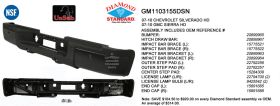 2007-2010 Chevrolet Silverado 2500 / 3500 Rear Step Bumper Assembly- Painted Ends- W/ Sensor- 4 Rear Tires -Nsf Certified - GM1103155DSN-2