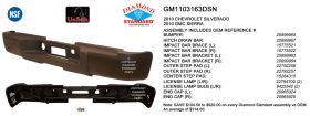 2007-2010 Chevrolet Silverado 2500 / 3500 Step Bumper Assembly- Black- W/O Sensor Holes- Dual Rear Wheels- Nsf Certified - GM1103163DSN-2