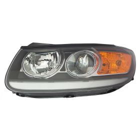 2012 Hyundai Santa Fe Head Lamp Driver Side Halogen W/Clear Lower Reflector Black Bezel HQ - OEM# 921010W500 - HY2502166-3