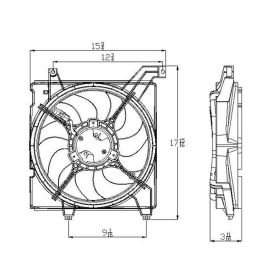 Hyundai Tiburon 2003-2008 Radiator Fan Assembly - HY3115119 OEM# 253802C600