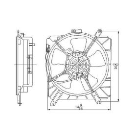 KIA Rio Cinco 2003-2005 Radiator/ A/c Condenser Fan Assembly - KI3115113