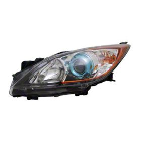 2012-2013 Mazda Mazda 3 Head Lamp Passenger Side Halogen (6 Speed W/Blue Projector Bezel) HQ - OEM# BFD1510K0D - MA2519143-3
