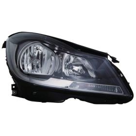2012-2015 Mercedes C250 Head Lamp Passenger Side Halogen Black Housing Coupe W/O Cornering Lamp HQ - OEM# 2048200039 - MB2503186-3