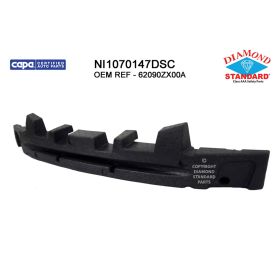 2010-2012 Nissan Altima- Sedan Front Bumper Absorber- Mat/ Black - NI1070147-2
