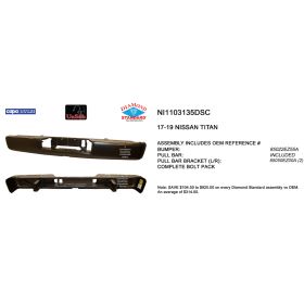 Nissan Titan Pickup 2017-2019 Step Bumper Asm Rear - NI1103135DSC