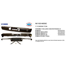 Nissan Titan Pickup 2017-2019 Rear Step Bumper Assembly - NI1103140DSC
