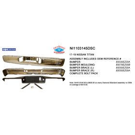 Nissan Titan Pickup 2017-2019 Rear Step Bumper Assembly - NI1103145DSC