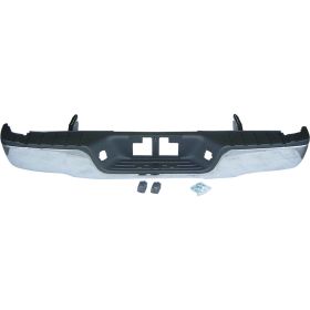 2007-2013 Toyota Tundra Rear Step Bumper Assembly (Steel)- Chrome- W/O Sensor Holes- W/O  Rock Warrior Package -W/O Rock Warrior Package - TO1103117-2