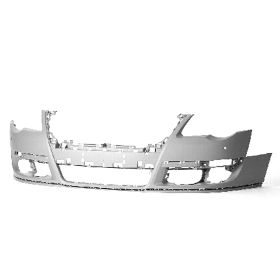 2006-2010 Volkswagen Passat Bumper Front Primed W/Sensor W/O Head Lamp Washer Hole - OEM# 3C0807217RGRU - VW1000163-3