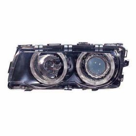 1999-2001 Bmw 7 Series Performance Headlamp Set Lh (Driver Side)+Rh  (Passenger Side) - Black, Projector & Angel Eyes ( Halogen ) - BM2505107-2