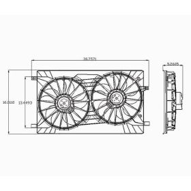 2011-2014 Chrysler 200 Convertible Cooling Fan Assembly - OEM# 68004051AA - CH3115149-3
