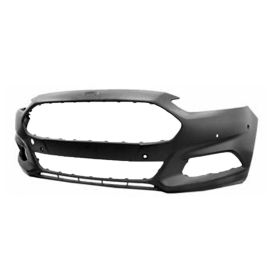 2013-2016 Ford Fusion Front Bumper Cover- W/ Tow Hook- W/ Park Assist- Primed - FO1000688-2