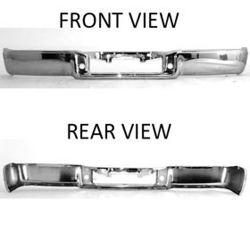 Rear Step Bumper Face Bar- Chrome -Styleside- To Aug 8  2005- W/O Sensor Holes Oem# 4L3Z17906Ab