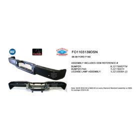 2005-2008 Lincoln Mark Lt Rear Step Bumper Assembly (Hitch Style- Ball On End)- Painted-  -W/ Sensor Holes- From Aug 9  2005(No Mounting Bracket Needed Or Included As Bumper Mounts Directly On Hitch) - Diamond Standard ? - FO1103139DSN-2