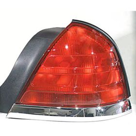 1999-2002 Ford Crown Victoria Tail Lamp Passenger Side (Chrome Moulding-2 Bulb-Red) HQ - FO2801176-3