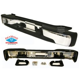 2000-2006 Chevrolet Tahoe (2000-) Bumper Assembly Rear (Step Bumper) Chrome - OEM# 19121286/15756336/15756335/15153415/12335696/15726 - GM1103103-3