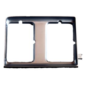1985-1994 Chevrolet Astro Van Headlamp Door Rh (Passenger Side)  W/ Chrome Strip-  Black/Silver (Sealed Beam Headlights) - GM2513116-2