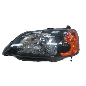 2001-2003 Honda Civic- Sedan Performance Headlamp Set Lh (Driver Side)+Rh  (Passenger Side) - Black Bezel - HO2505157-2