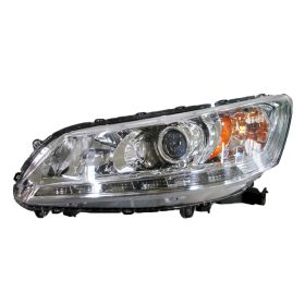 2013-2014 Honda Accord- Sedan Performance Headlamp Set Lh (Driver Side)+Rh  (Passenger Side) - Chrome Bezel - Led Drl - Lens / Housing Only - HO2505162-2