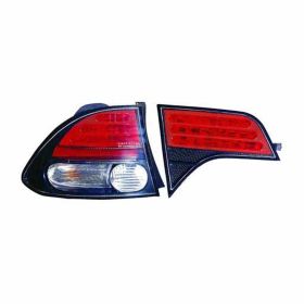 2006-2009 Honda Civic- Sedan Performance Rear Lamp Set Lh (Driver Side)+Rh  (Passenger Side) -Clear Lens - Carbon Fiber - Inner / Outer - HO2811275-2