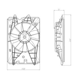 2009-2015 Honda Pilot Radiator Fan Assembly - HO3115149-2 OEM #19030RN0A71/19020RGLA01/19015RN0A01