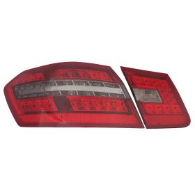 2010-2013 Mercedes Benz E350- Sedan Performance Rear Lamp Set Lh (Driver Side)+Rh  (Passenger Side) - Led - Smoke / Red Lens - Inner & Outer - From Jul/31/2009 - MB2811104-2