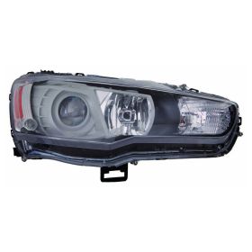 2009-2011 Mitsubishi Lancer Performance Headlamp Set Lh (Driver Side)+Rh  (Passenger Side) - Halogen - Projector Type -Black Bezel - MI2505120-2