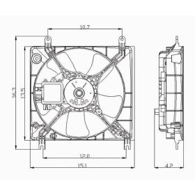 Chrysler Sebring Coupe 2001-2005 Radiator Fan Assembly - MI3115107 OEM# MR481726/MR373109/MR373149