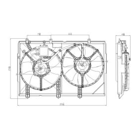 2003-2006 Mitsubishi Outlander Cooling Fan Assembly - OEM# MR993931-PFM - MI3115143-3