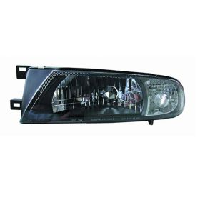 1993-1997 Nissan Altima Performance Headlamp Set Lh (Driver Side)+Rh  (Passenger Side) - Black Bezel - Diamond Pattern Reflector - NI2505105-2