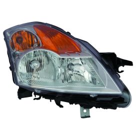 2007-2009 Nissan Altima- Sedan Performance Headlamp Set Lh (Driver Side)+Rh  (Passenger Side) - Halogen - White Lense - Chrome Bezel - NI2505118-2