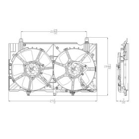 2007-2009 Nissan 350Z Cooling Fan Assembly - OEM# 21481EV02B - NI3115136-3