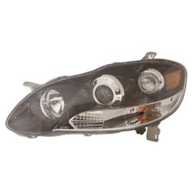 2003-2008 Toyota Corolla Performance Headlamp Set Lh (Driver Side)+Rh  (Passenger Side) - Projector Type - Black Finish - TO2505119-2