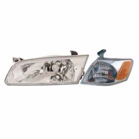 1997-1999 Toyota Camry Performance Headlamp & Signal Lamp Set Lh (Driver Side)+Rh  (Passenger Side) - Chrome Bezel - TO2505121-2