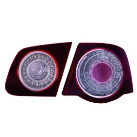2006-2009 Volkswagen Jetta- Sedan Performance Rear Lamp Set Lh (Driver Side)+Rh  (Passenger Side) - Led Type - Dark Red / Clear Lens - VW2811111-2