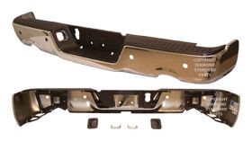 2019-2022 Dodge Ram Pickup R1500 Classic Rear Bumper Assembly- Chrome- W/ Dual Exhaust & W/ Sensor Holes - CH1103119-2