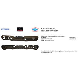 2018-2023 JEEP WRANGLER JL Rear Step Bumper Assembly - Diamond Standard - CH1103149DSC
