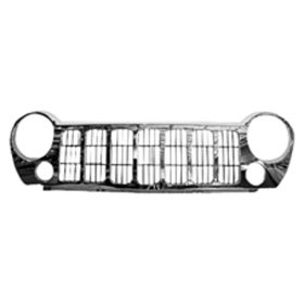 2005-2007 Jeep Liberty Grille-Black W/ Chrome Moulding- W/ Fog Holes -Limited - CH1200289-2