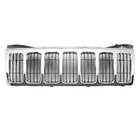 Grille- Black W/ Chrome Frame-W/O Mesh -Laredo- W/O Srt8 Oem# 55157458Ab